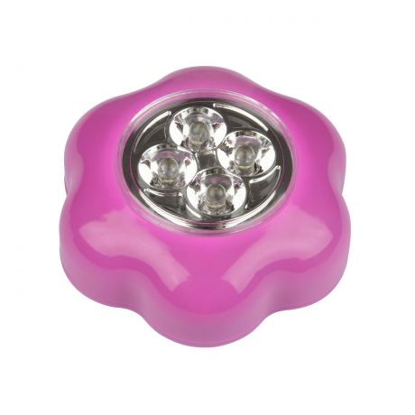 Настенный светодиодный светильник (UL-00001990) Uniel Пушлайт DTL-359 Цветок-A/Pink/4LED/3АAA