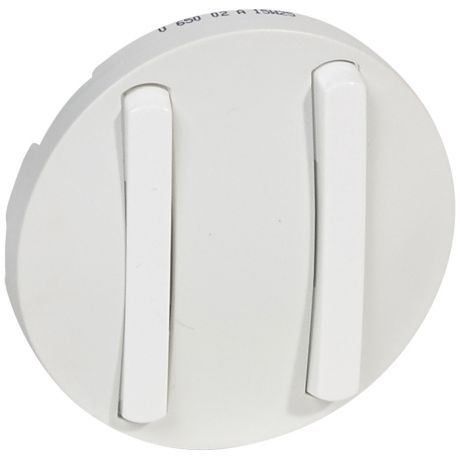 Лицевая панель Legrand Celiane выключателя двухклавишного белая 065002
