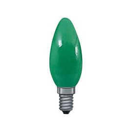 Лампа накаливания Е14 25W свеча зеленая 40223
