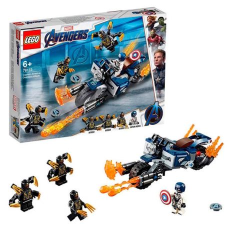 Конструктор LEGO Super Heroes 76123 Капитан Америка: Атака Аутрайдеров