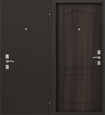 Дверь металлическая Стефан, 960 мм, правая, цвет орех тёмный