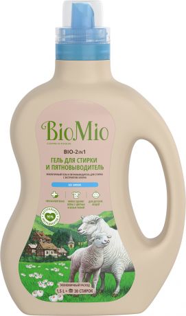 Гель и пятновыводитель для стирки BioMio 1.5 л