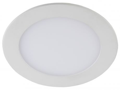 Светильник точечный светодиодный встраиваемый, 9 м², холодный белый свет, цвет белый