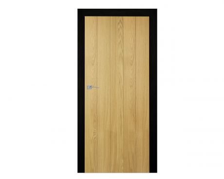 Дверь межкомнатная глухая Loft 60x200 см, шпон вертикальный, цвет дуб, универсальные петли