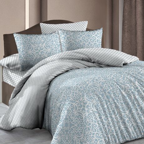 Комплект постельного белья «Винтаж» 1.5-спальный, бязь, цвет голубой