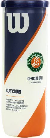 Wilson Набор мячей для большого тенниса Wilson ROLAND GARROS CLAY CT (3 шт.)