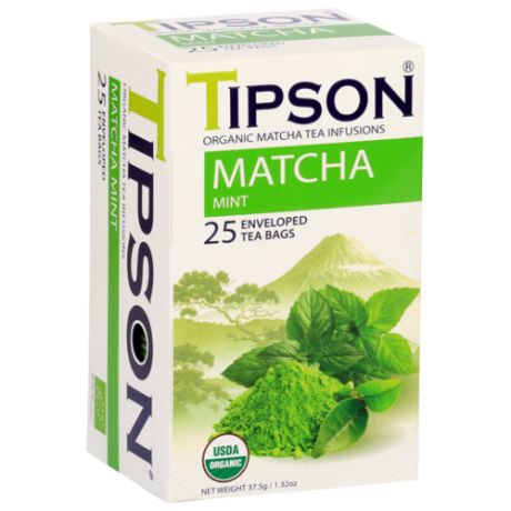 Чай зеленый Tipson Matcha mint