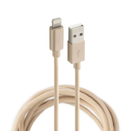 Аксессуар Rock USB to Lightning Metal Charge & Sync Round Cable 20cm RCB0432 Gold