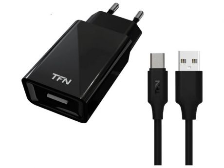 Зарядное устройство TFN USB + Type-C 1A Black TFN-WC1U1AUSBCBK