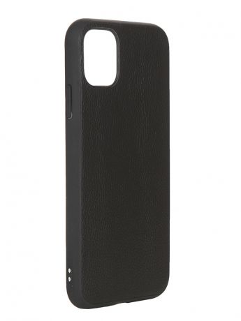 Чехол LuxCase для APPLE iPhone 11 Кожа+TPU Black 66002