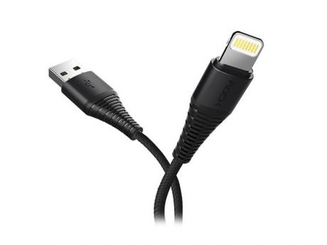 Аксессуар Rock Hi-Tensile USB - Lightning 1.2m Black 75110