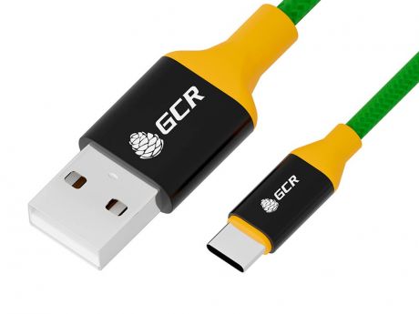 Аксессуар Greenconnect USB 2.0 AM/CM 2m Black-Green-Yellow GCR-51742