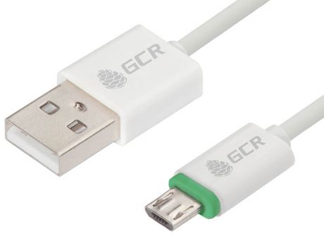 Аксессуар Greenconnect USB 2.0 AM - microB 5pin 2m White-Green GCR-51778