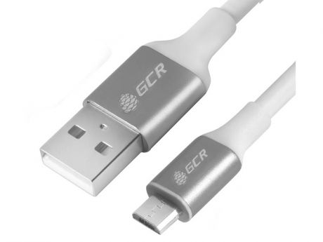 Аксессуар Greenconnect USB 2.0 AM - microB 5pin 1.5m White-Silver GCR-51710