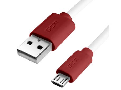 Аксессуар Greenconnect USB 2.0 AM - microB 5pin 1m White-Red GCR-51502