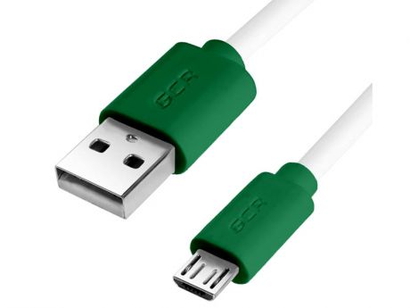 Аксессуар Greenconnect USB 2.0 AM - microB 5pin 1m White-Green GCR-51505