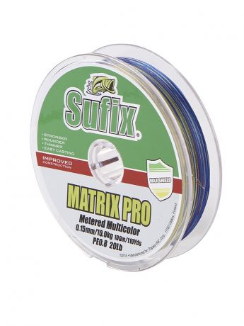 Леска Sufix Matrix Pro x6 0.15mm 100m 10kg Multi Colored SMP15M100X6RU