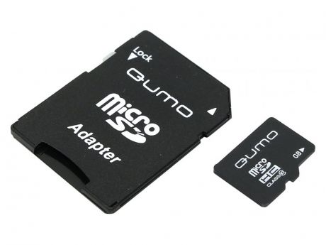 Карта памяти 4Gb - Qumo Micro Secure Digital HC Class 4 QM4GMICSDHC4 с переходником под SD