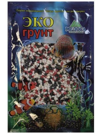 Цветная мраморная крошка Эко грунт 2-5mm 1kg Red/Black/White 500034