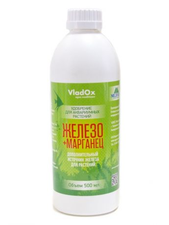 Средство Vladox Железо + марганец 83112 - Высокоэффективное удобрение для устранения дефицита железа в аквариуме с живыми растениями 500ml