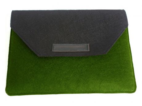 Аксессуар Чехол-папка 12-13.3-inch Vivacase для MacBook Felt Black-Green VCN-FELT133-bl-green