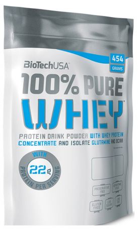 Протеин BioTech 100% PureWhey, карамель/капучино, 454г