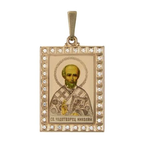 Иконка SOKOLOV из золота с фианитами
