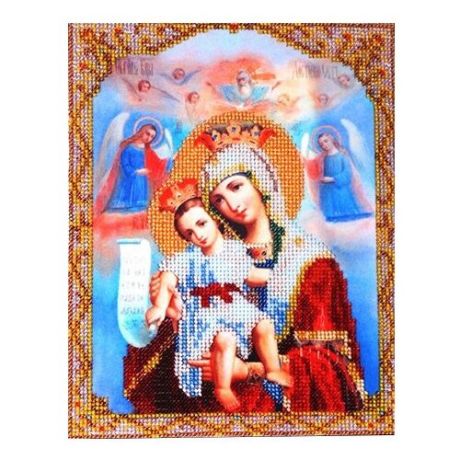 Hobby & Pro Набор для вышивания бисером Икона Пресвятой Богородицы Достойно есть (Милущая) 19 х 23 см (БН-4012)