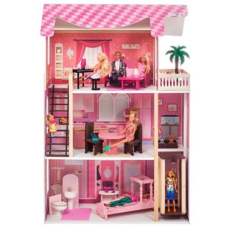 PAREMO кукольный домик "Монте-Роза" (с мебелью) PD318-03, розовый