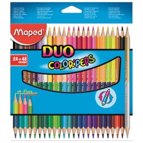 Maped Цветные карандаши двусторонние Color Peps Duo 48 цветов 24 штуки (829602)
