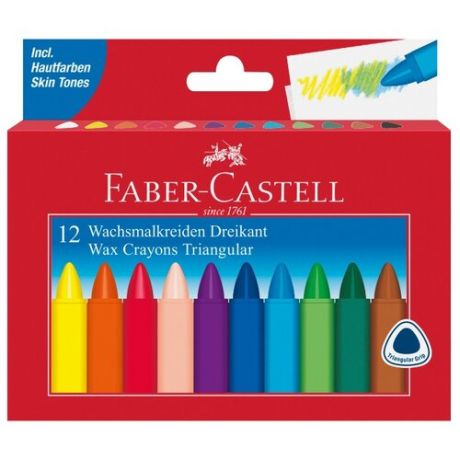 Faber-Castell Восковые карандаши Triangular, 12 цветов