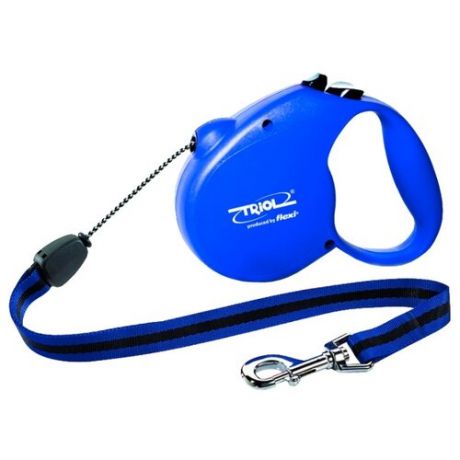 Поводок-рулетка для собак Triol Standard M тросовый синий 5 м