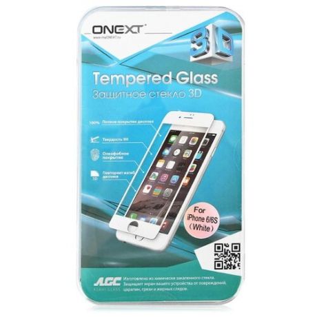 Защитное стекло ONEXT 3D для Apple iPhone 6/6S белый