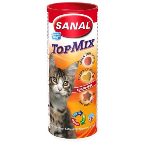 Добавка в корм SANAL TopMix с говядиной, курицей и лососем для кошек и котят 240 г