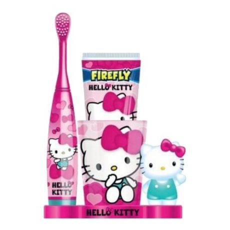 Вибрационная зубная щетка Firefly Hello Kitty Turbo Power Max gift set, розовый