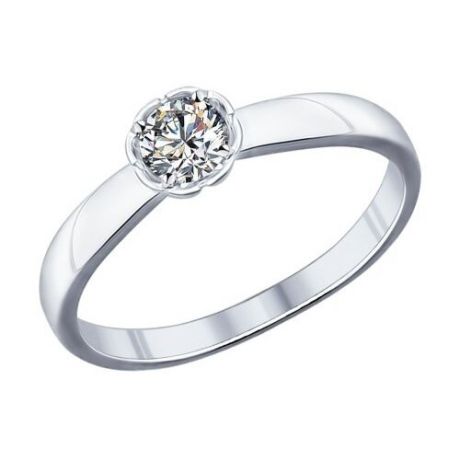 SOKOLOV Помолвочное кольцо из серебра с фианитом 94011749, размер 18