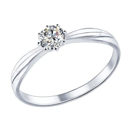 SOKOLOV Помолвочное кольцо из серебра с фианитом 89010009, размер 16.5
