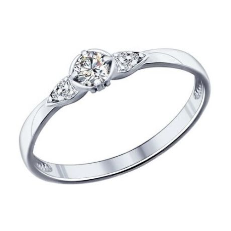SOKOLOV Помолвочное кольцо из серебра с фианитами 89010027, размер 16.5