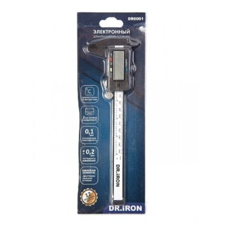 Цифровой штангенциркуль Dr.IRON DR6001 150 мм, 0.1 мм