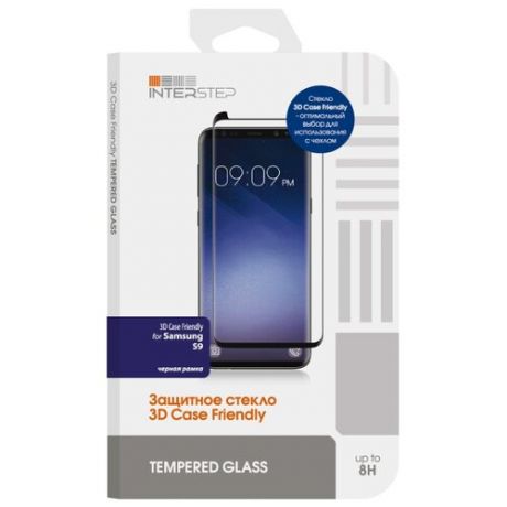 Защитное стекло INTERSTEP 3D Case Friendly для Samsung Galaxy S9 черный