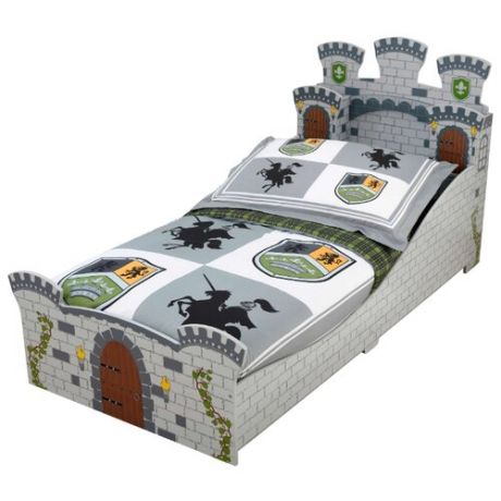 Кровать детская KidKraft Средневековый замок (без белья), размер (ДхШ): 155х80 см, спальное место (ДхШ): 140х70 см, каркас: массив дерева, цвет: серый