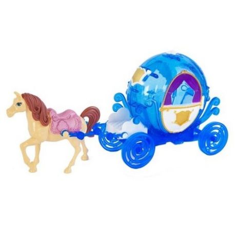 Shantou Gepai карета круглая с лошадкой (SS022A) синий