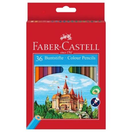 Faber-Castell Карандаши цветные Замок с точилкой 36 цветов (120136)
