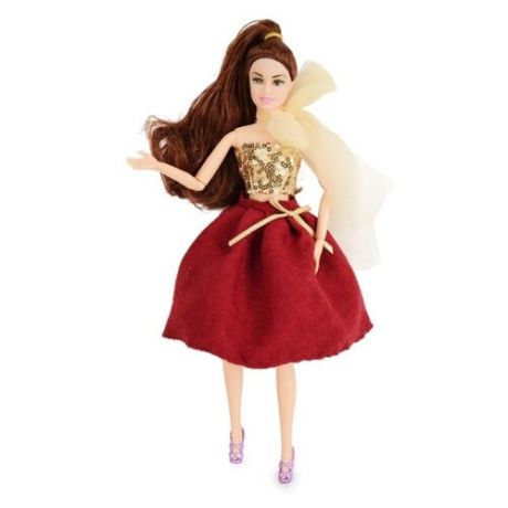 Кукла QIAN JIA TOYS Emily Бордо: девушка с золотым бантом, 28 см, HP1110867