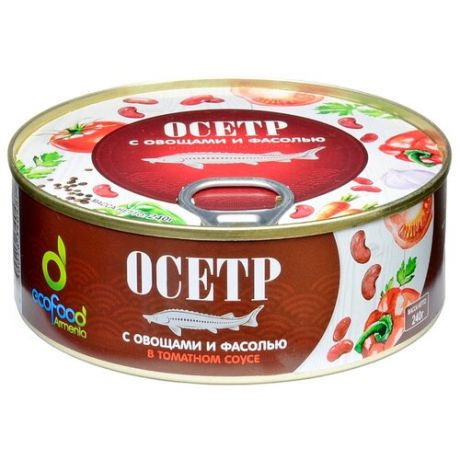 Ecofood Осетр с овощами и фасолью в томатном соусе, 240 г