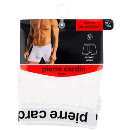 Pierre Cardin Трусы боксеры с профилированным гульфиком, низкая посадка, размер 7, bianco