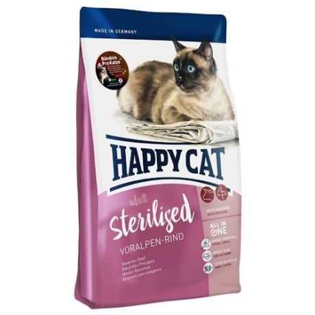 Корм для стерилизованных кошек Happy Cat Supreme с говядиной 10 кг
