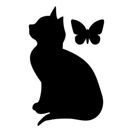 Комплект наклеек Grifeldecor Кошка с бабочкой, меловая