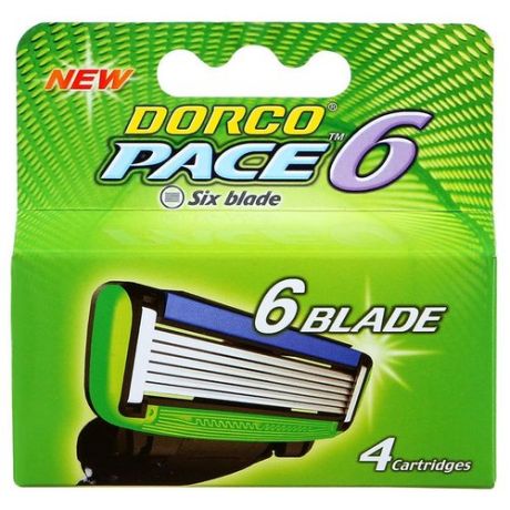 Сменные кассеты Dorco Pace 6, 4 шт.