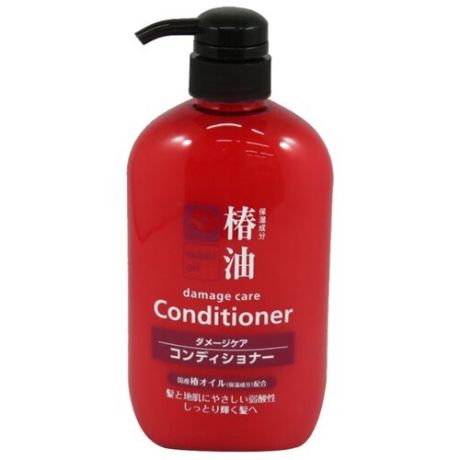 KUMANO кондиционер Tsubaki Oil Damage Care с натуральным маслом камелии для объема и блеска волос, 600 мл